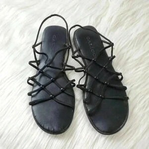 Vintage 80's Calico Leather Gladiator Sandals - 8